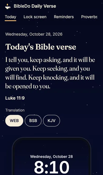 Bible Reminders on a phone