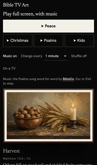 Bible TV Art on a phone