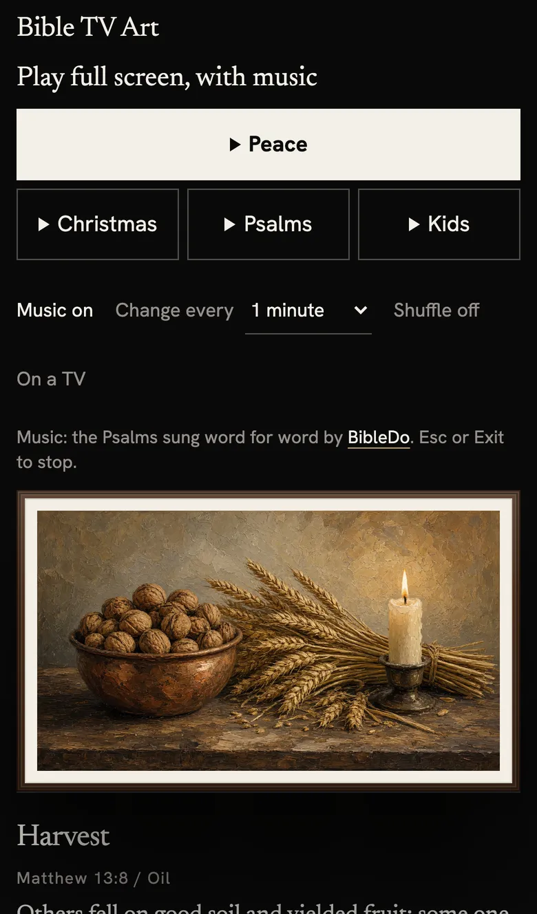 Bible TV Art on a phone