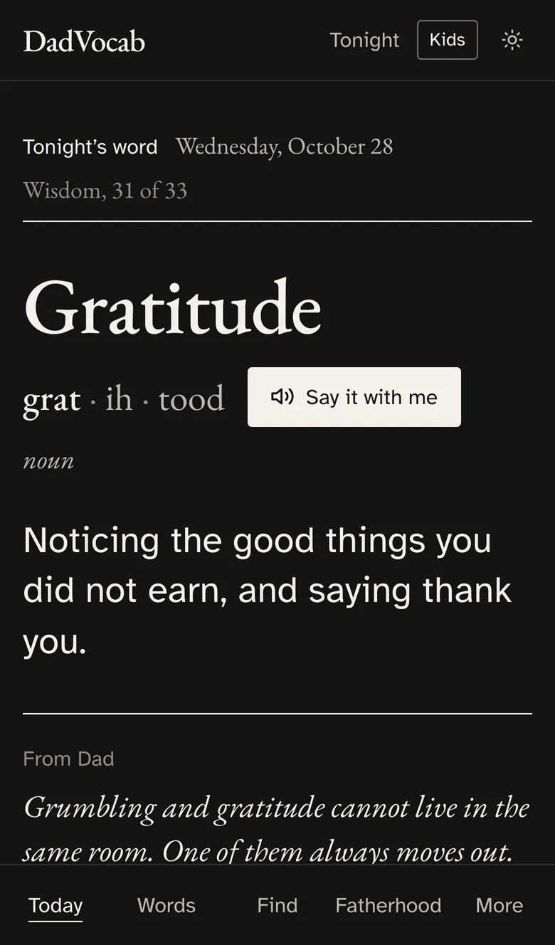 DadVocab on a phone