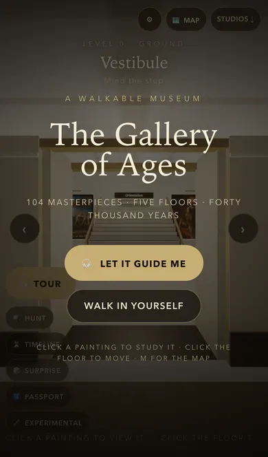 The Gallery of Ages on a phone