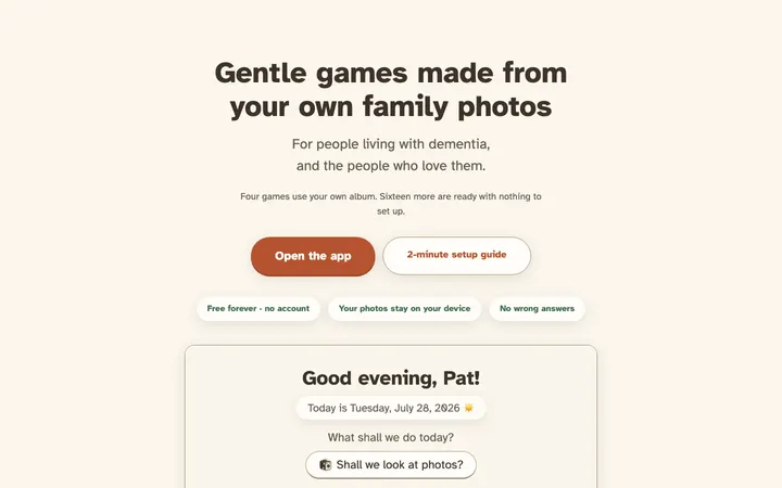 Sit With Sammy home page on a desktop screen