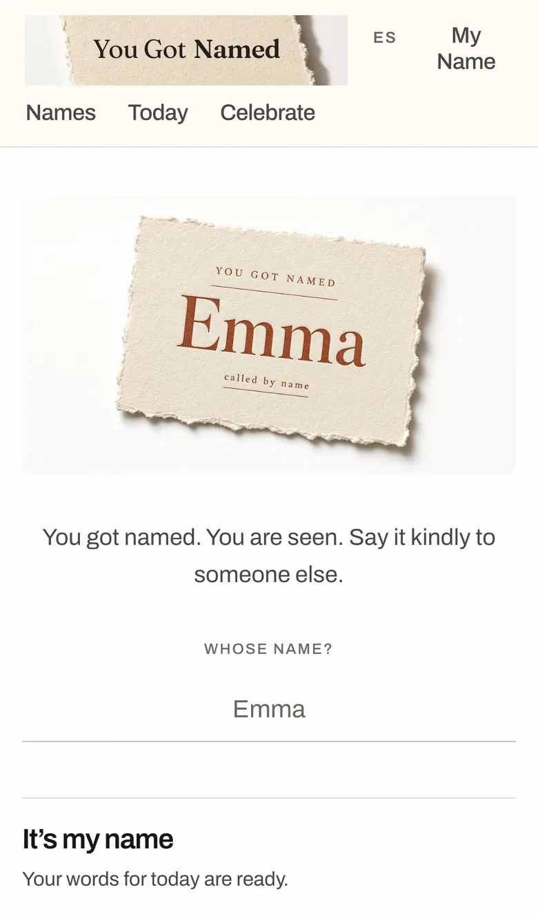 You Got Named on a phone